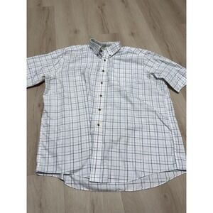 Men's Size XXL LL Bean Checkered Cotton Top - White